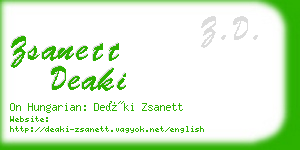 zsanett deaki business card